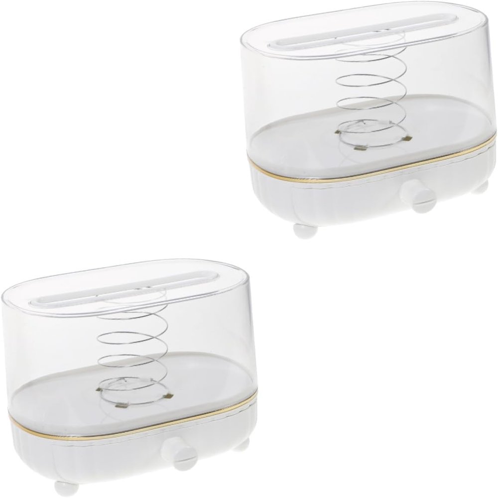 Acrylic tissue box, desktop tissue box2pcsDesktop TissueBox TissueBox Holder Clear TissueBox Decorative Paper Napkins Clear Napkin Holder Rectangular Paper Holder Spring Tissue Multi-use Tissue Holde