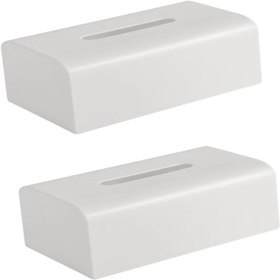 Acrylic tissue box, desktop tissue box2pcsBox Paper StorageBox Bathrooms Tissue Holders Car Tissue HolderDesktop Napkin Holder for Table Modern Tissue Case Napkin Dispenser Pp White Shell Office Dini