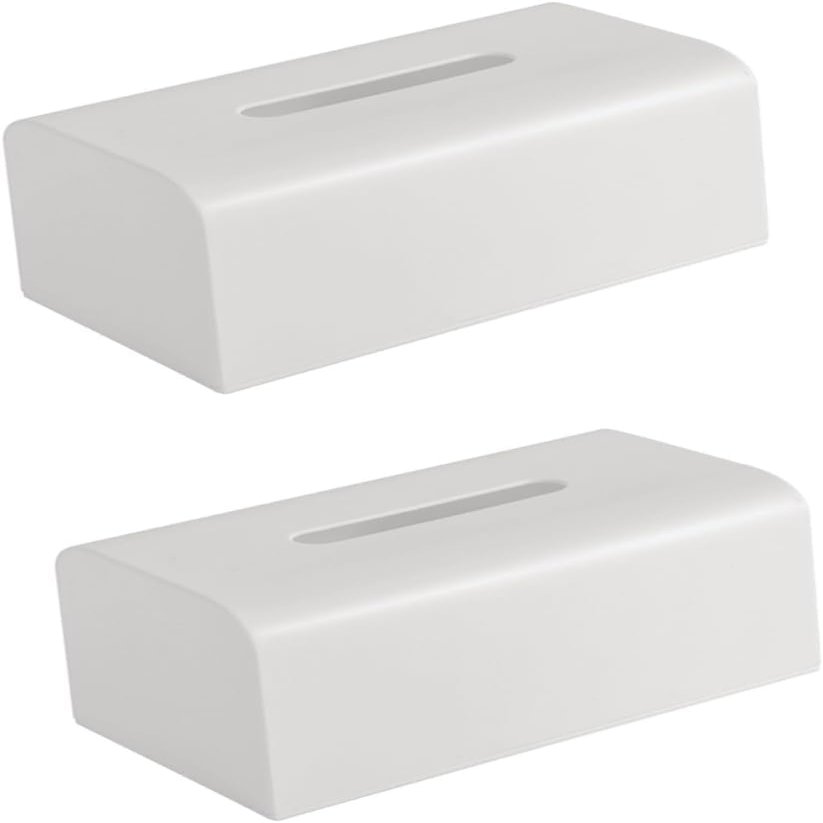 Acrylic tissue box, desktop tissue box2pcsBox Paper StorageBox Bathrooms Tissue Holders Car Tissue HolderDesktop Napkin Holder for Table Modern Tissue Case Napkin Dispenser Pp White Shell Office Dini