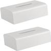 Acrylic tissue box, desktop tissue box2pcsBox Paper StorageBox Bathrooms Tissue Holders Car Tissue HolderDesktop Napkin Holder for Table Modern Tissue Case Napkin Dispenser Pp White Shell Office Dini view 1
