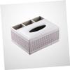 Acrylic tissue box, desktop tissue boxBox Multipurpose Tissue OrganizerDesktop Household White Paper Towel Holder Leather Tissue HolderDesktop Organizer European Style Remote Control PaperBox Carton view 3