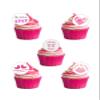 24 Pre-Cut IT'S TWIN GIRLS BABY SHOWER Themed Edible Wafer Paper Cake Toppers Decorations view 1