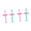 PartyKindom 4pcs Manual Toothbrush for Toddlers Boys and Girls Silicone Oral Cleaner Safe Chewing Easy to Stand view 1