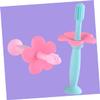PartyKindom 4pcs Manual Toothbrush for Toddlers Boys and Girls Silicone Oral Cleaner Safe Chewing Easy to Stand view 4