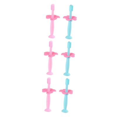 PartyKindom 6pcs Silicone Toothbrush Training Toothbrushes Protective Baffle for Boy Girl Boys and Girls Dental Care Soft Bristles for Oral Care