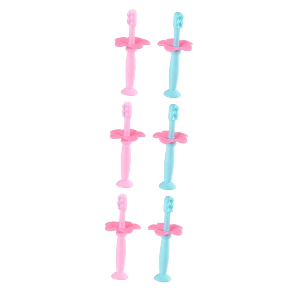 PartyKindom 6pcs Silicone Toothbrush Training Toothbrushes Protective Baffle for Boy Girl Boys and Girls Dental Care Soft Bristles for Oral Care