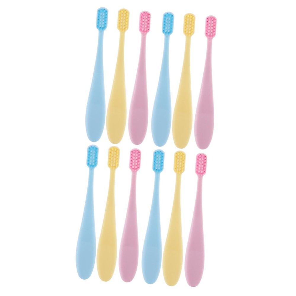 PartyKindom 12pcs Boys and Girls Toothbrushes Bristle Training for Boy Girl Portable Handle for Oral Care and Teeth Cleaning Tool