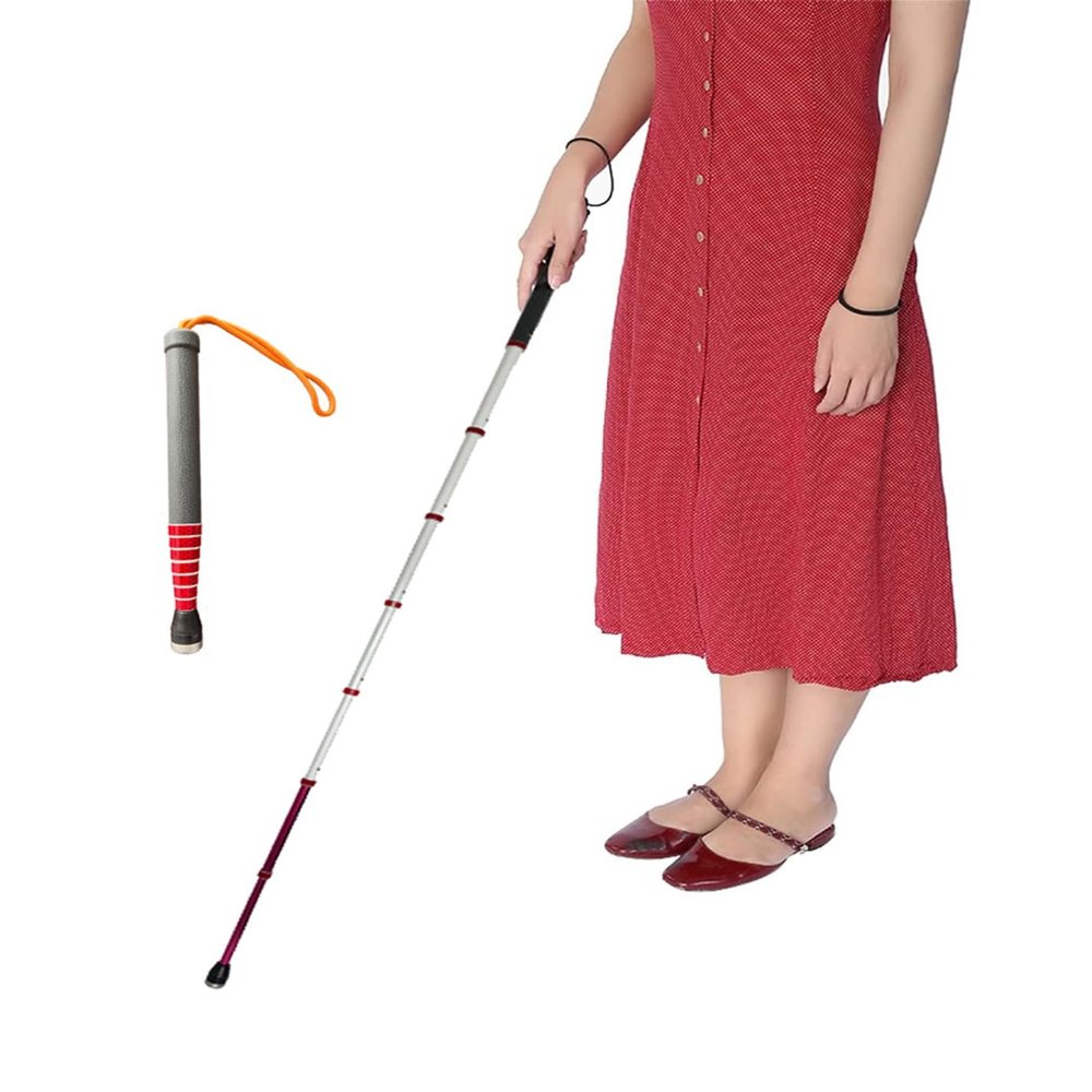 139.5cm/55in Telescopic Blind Cane 8 Sections Titanium Alloy Walking Sticks with Reflective film Cane for the Visually Impaired Men and Women(139.5cm/55in)