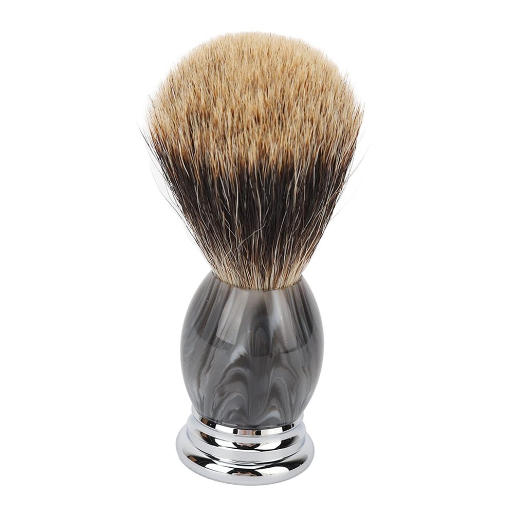 ANKROYU Beard Styling Brush, Synthetic Shaving Brush Resin Beard Aluminium Handle Shaving Cream Brush for Home Barber Salon Use