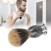 ANKROYU Beard Styling Brush, Synthetic Shaving Brush Resin Beard Aluminium Handle Shaving Cream Brush for Home Barber Salon Use view 3