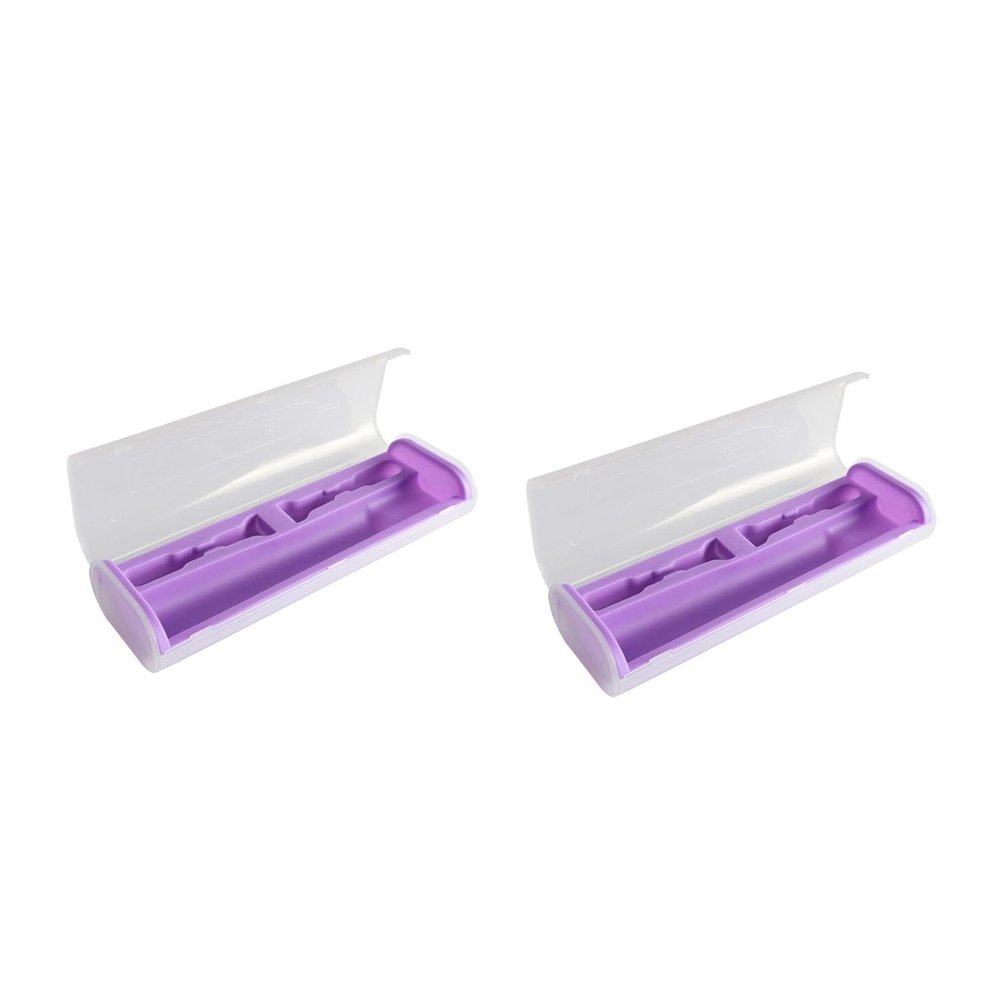 PartyKindom 2pcs Compact Electric Toothbrush Case Holder Travel Storage Box for Brush Heads Portable