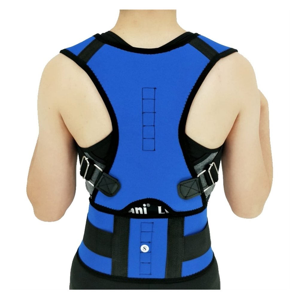Women Men Corrector Postura Back Support Posture Correction Belt Heavy Lift Work Shoulder Straps Brace (White L/Large) (White L/Large) (BlueWhite S/Small)