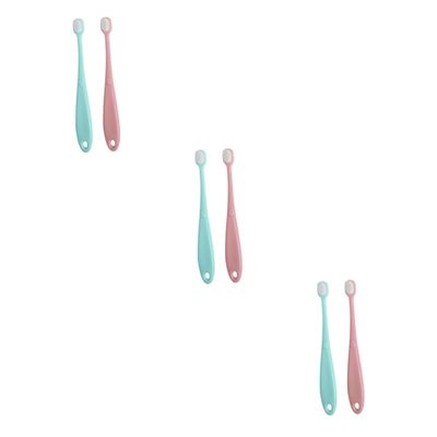 PartyKindom 6pcs Nursing Brush Boys and Girls Toothbrush Material Ultra-fine Bristles Wall Hanger for Toddlers Newborns