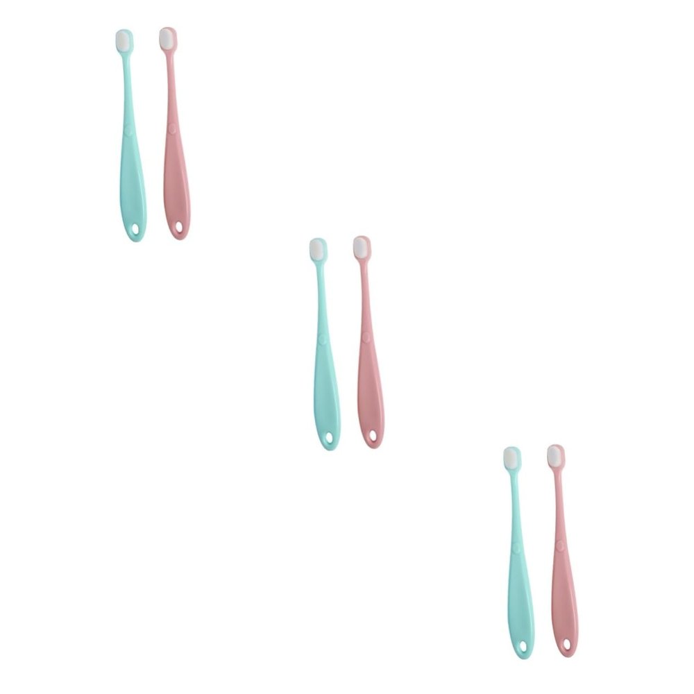 PartyKindom 6pcs Nursing Brush Boys and Girls Toothbrush Material Ultra-fine Bristles Wall Hanger for Toddlers Newborns