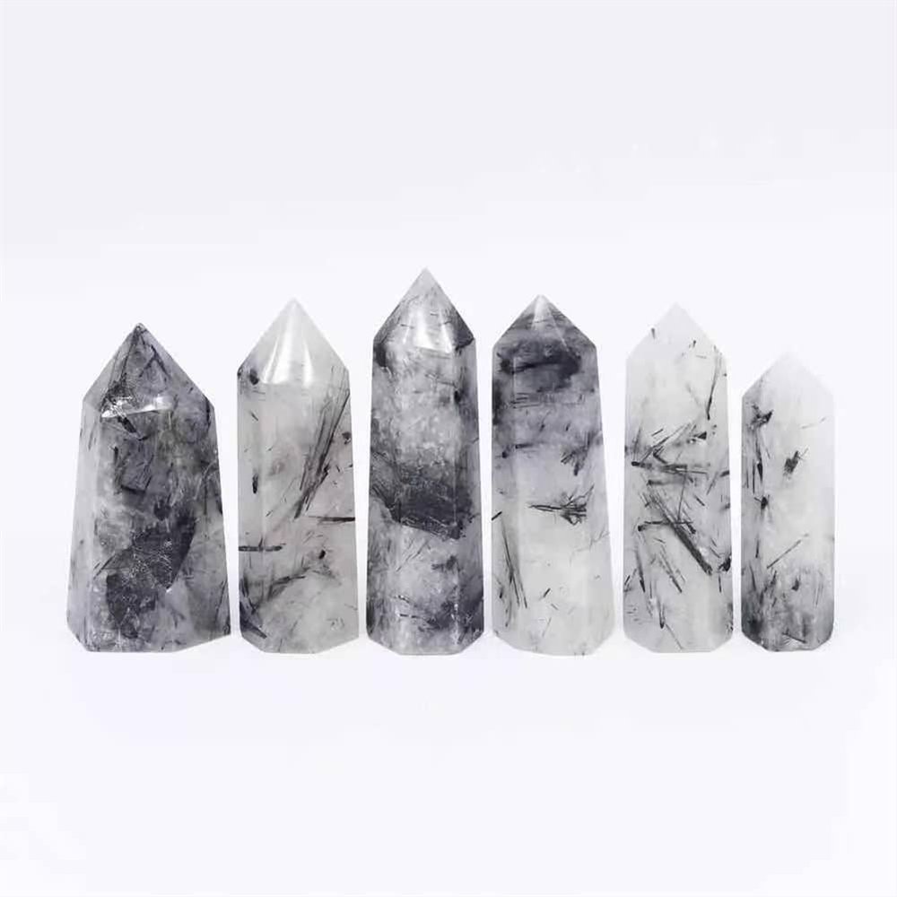 1pc 6cm-9cm Natural Black Tourmaline Tower Wand Point Crystal Stone Giftfor Decoration Suitable for Furniture Decoration ZoCzkgzd (Size : 1pc 70mm)