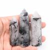 1pc 6cm-9cm Natural Black Tourmaline Tower Wand Point Crystal Stone Giftfor Decoration Suitable for Furniture Decoration ZoCzkgzd (Size : 1pc 70mm) view 2