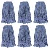 BeiLan Blue Cotton Floor Mop Heads, 6 Pack Replacement for Rubbermaid Commercial Products Wet Mop view 1