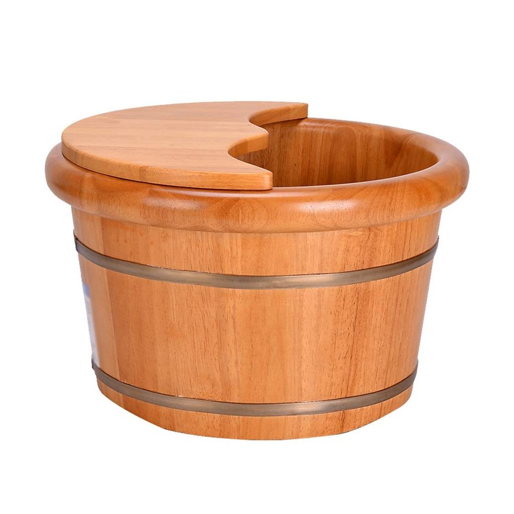 GSDOMJ Foot Tub, Foot Basin Tub Bucket, Massage, Spa, Sauna, Soak,foot Bath Wooden Bucket Foot Spa Household Wash Basin (Color : B) Practical Comfortable anniversary