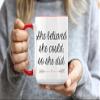 She Believed She Could So She Did, Congratulations Gifts, Women Gift, 15oz Ceramic Coffee, Tea Mug. (Red Inside) view 4