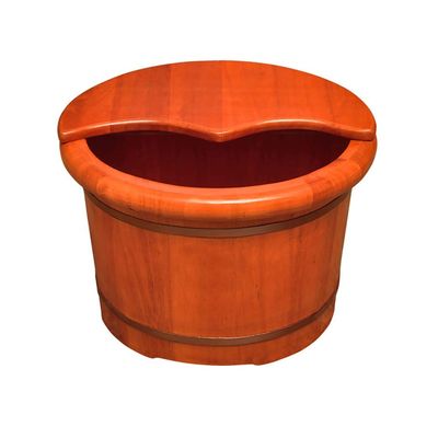 Wood Foot Bath Bucket Oak Foot Bath Tub, Household Foot Tub, Pedicure Bucket, Suitable for Health Club,Family, Healthy Foot Tub, 26 cm (Color : No Cover) (No Cover) Super Easy to use Anniversary