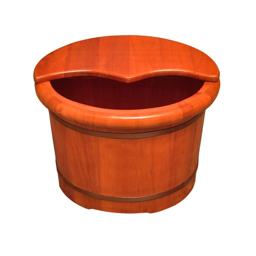 Wood Foot Bath Bucket Oak Foot Bath Tub, Household Foot Tub, Pedicure Bucket, Suitable for Health Club,Family, Healthy Foot Tub, 26 cm (Color : No Cover) (No Cover) Super Easy to use Anniversary