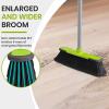 Green Indoor Broom 54" Long Handle House Broom for Floor Cleaning Sweeping Broom for Kitchen, Garage, Lobby, Patio and Garden view 4