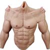CYMYYDS Realistic Silicone Muscle Chest Bodysuit with Arms Chest, Male Chest Vest Simulation Skin Artificial Fake Muscle Belly, Cosplay Whimsy Woman Dressed As Man Halloween Props,Caucasian view 1