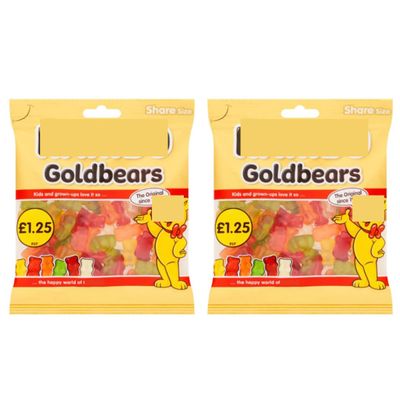 2 x Goldbears 140g Share Size Bags - Mixed Gummies Golden Bears Jelly Candy - Perfect for Parties & Celebrations