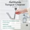 DEARCUS Korean Tongue Scraper with 3 Replaceable Heads - 100% BPA Free TPE Tongue Cleaner - Reduce Bad Breath & Without Hurt - Hygienic Scraper - Modern & Simple Design (Gray) view 2