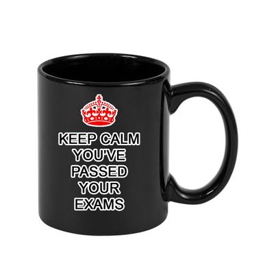 Giftme Keep Calm You've Passed Your Exams, Full Coloured Frosted Coffee Mug. (Black)