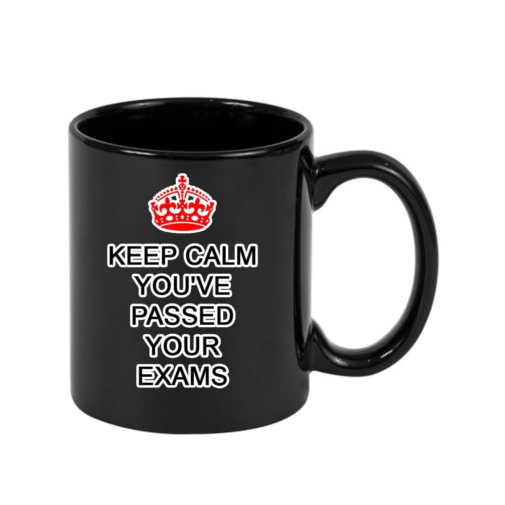 Giftme Keep Calm You've Passed Your Exams, Full Coloured Frosted Coffee Mug. (Black)