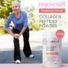 Rejuven8 Collagen Peptides Powder - 400g Strawberry Flavour - 26g of Collagen and 24g of Protein Per Serving - Grass Fed Bovine Collagen Powder for Women & Men - Protein Collagen Powder view 2