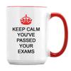 Giftme Keep Calm You've Passed Your Exams, 15oz Ceramic Coffee, Tea Mug. (Red Inside) view 1
