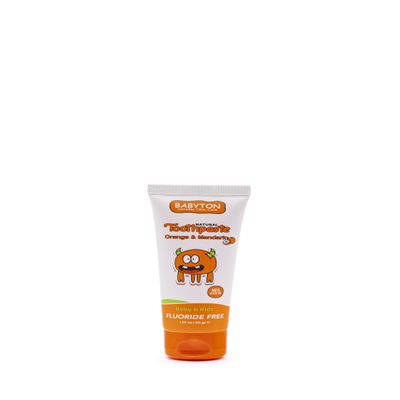 Babyton Natural Toothpaste - Tropical Flavor, Safe for Babies and Kids, Free from SLS/Fluoride/Parabens, 50ml (Orange & Mandarin)