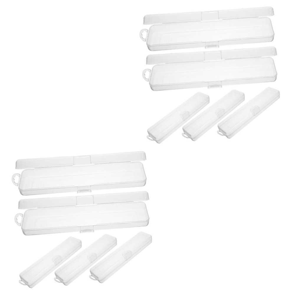 FRCOLOR 10pcs Toothbrush Case Travel Toothbrush Holder Makeup Brush Storage Container for Travel Organizer Case and Makeup Brushes