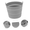 SEWOART Silicone Foldable Oil Bucket Inner Liner for Barbecue Grill, Reusable Foldable Silicone Grill Bucket Liner, Gray Bbq Drip Pan Accessory for Outdoor Cooking view 4