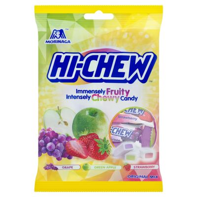 100g Hi-Chew Juicy Original Fruit Mix Flavour Fruit Chews Sweets - Japanese Sweets With Natural Flavourings - Mixed Flavours Including Strawberry, Grape & Apple.