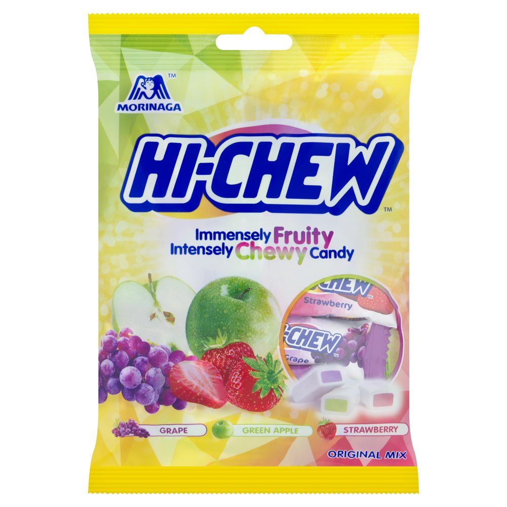 100g Hi-Chew Juicy Original Fruit Mix Flavour Fruit Chews Sweets - Japanese Sweets With Natural Flavourings - Mixed Flavours Including Strawberry, Grape & Apple.