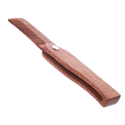 DOITOOL 3pcs Folding Beard Comb Mustache Comb Wooden Pocket for Men Travel Hair Household Hair Accessory