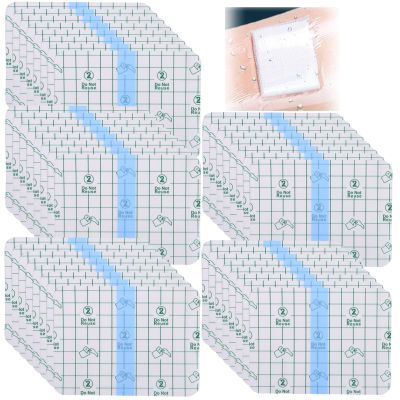 150 Pcs Transparent Stretch Adhesive Bandages Transparent Stretch Adhesive Bandages, 12x9 cm Clear Waterproof Plaster, Second Skin Medical Tape Transparent Film Plasters Healing