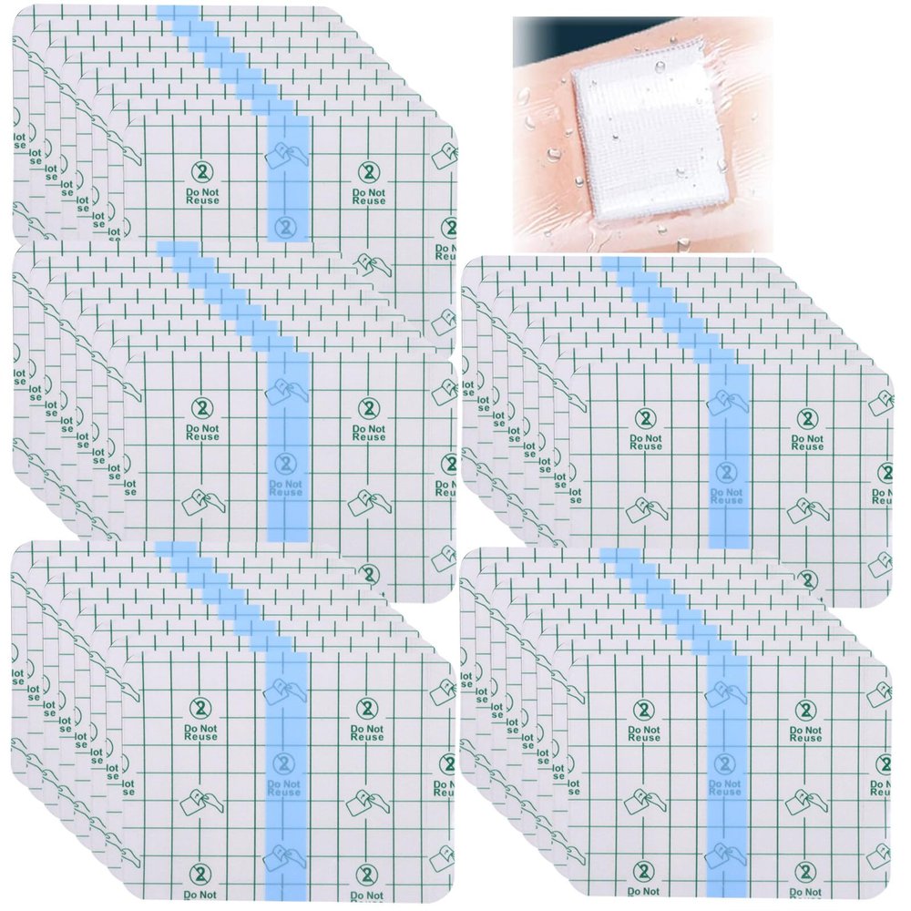 150 Pcs Transparent Stretch Adhesive Bandages Transparent Stretch Adhesive Bandages, 12x9 cm Clear Waterproof Plaster, Second Skin Medical Tape Transparent Film Plasters Healing