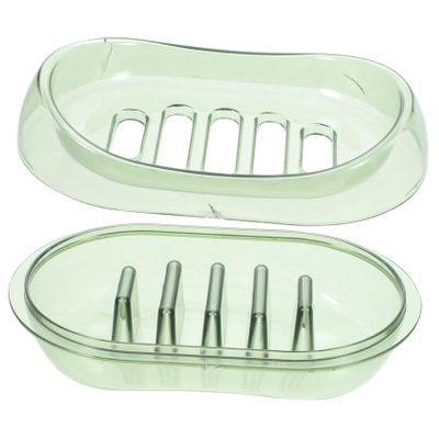 PRETYZOOM Soap Box Drainage Double Layer Soap Holder Plastic Decorative Bathroom