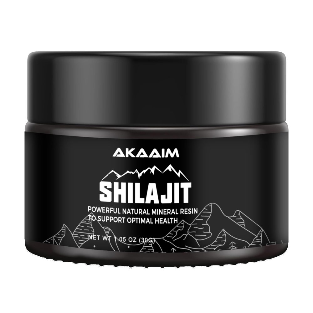 AKAAIM Shilajit Mountain Gold Unlocking Vitality with Pure Grade Himalayan Shilajit Resin Your Natural Immune System and Vitality Booster 100% Pure Vegan,Rich in Fulvic & Humic Acid,Minerals-30g