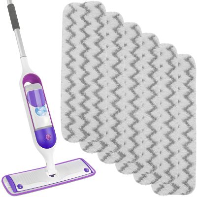 6Pcs Spray Mop Refills Pads 3712cm Absorbent Spray Mop Replacement Pads Reusable Spray Mop Pads Microfibre Spray Mop Replacement Heads Detachable Washable Flat Mop Pads for Spray Mops Floor Home