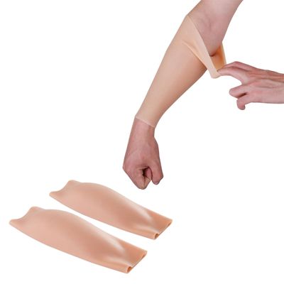 CRODRES Silicone Calf Pads Leg 1 Pair Arm Enhancer Calf Corrector Artificial Cover Scar Birthmark for Thin Skinny Crooked Legs,Color 1,M