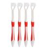4 Pcs 3 Sided Toothbrush, Three Bristle Travel Toothbrush, Autism Sensory Toothbrush for Adult Teeth Care and Gum Care, Deep Cleaning Each Tooth (Red) view 1