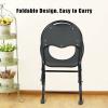 Bedside Commode Chair, Portable Camping Toilet Chair with Backrest,Lightweight Foldable,for Pregnant Women/Elderly/Disabled People view 4