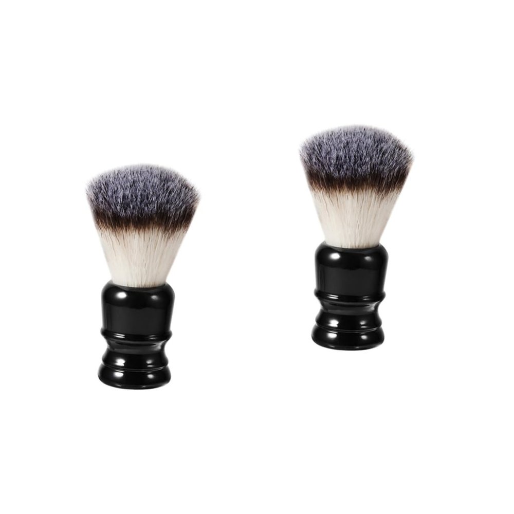 Beavorty 2pcs Whisker Brush Resin Handle and Nylon Bristles Portable and Simple Beard Cleaning Tool for Men's Styling and Grooming
