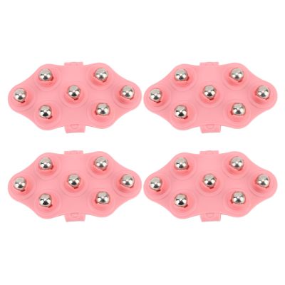 4pcs Portable Roller Ball Massage, Palm Shaped Massage Gloves with Seven Magnetic Roller Balls for Body Massage Lightweight Suitable for Any Part Of the Body