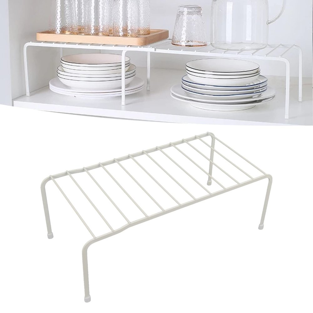 Iron Layered Kitchen Storage Rack, 2pcs Kitchen Cabinet Shelf Rack Counter Storage Shelf Organizer Floor Standing Detachable